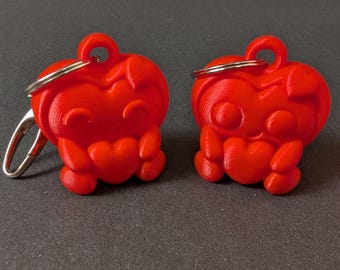 Valentine Heart Character Keychain or Zipper Charm