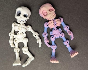Skeleton Articulated Fridge Magnets, Multi-Color and Single Color 3D Prints