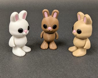 Easter Bunny Articulated Figures, Multi-Color 3D Prints