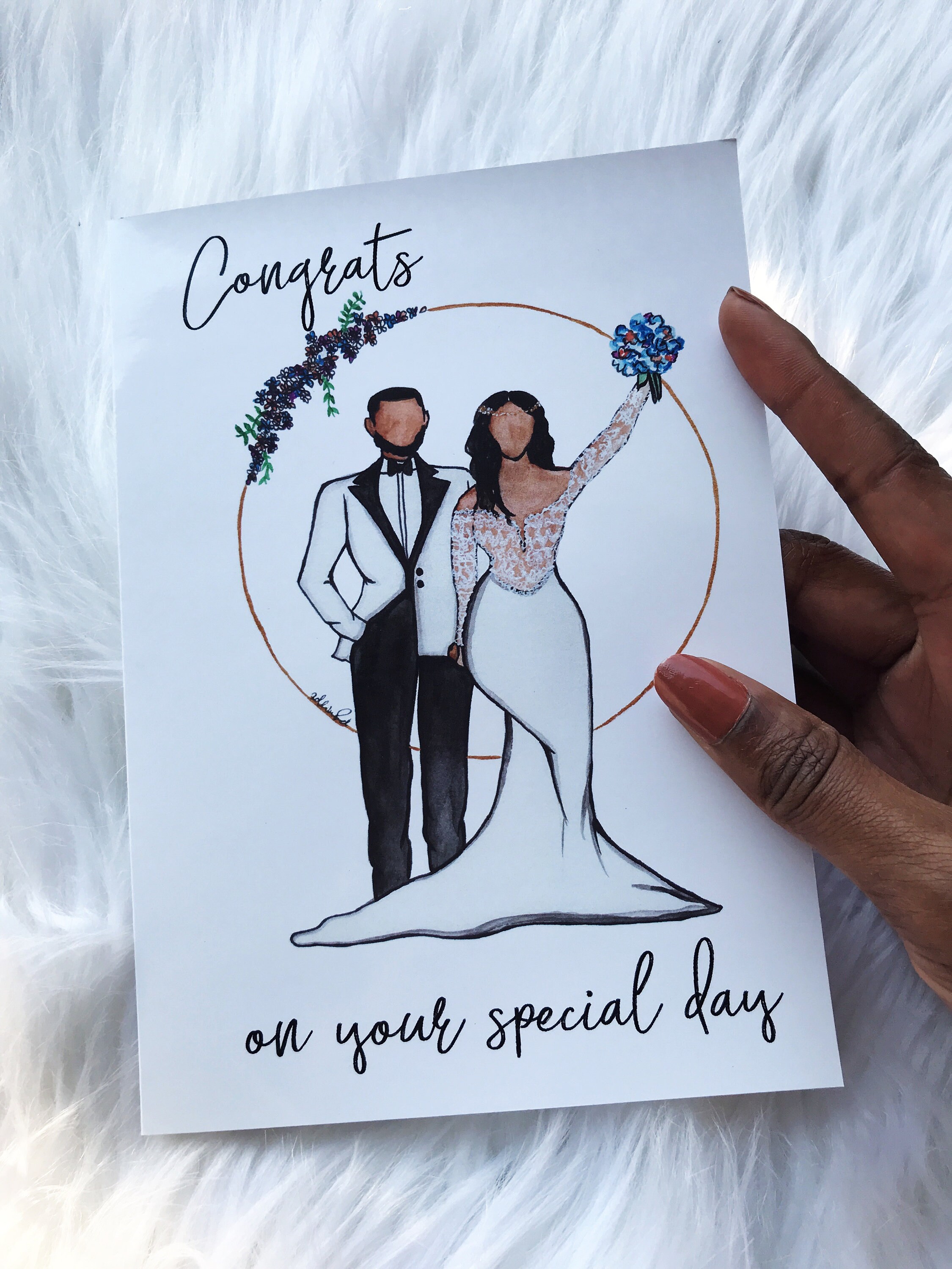 Just Married Newlywed card Black Owned Greeting Card Etsy