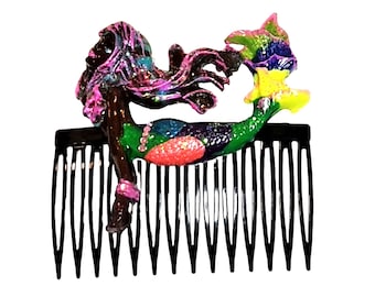 Mermaid Sparkling Hair Combs Set (2) Made In The USA.