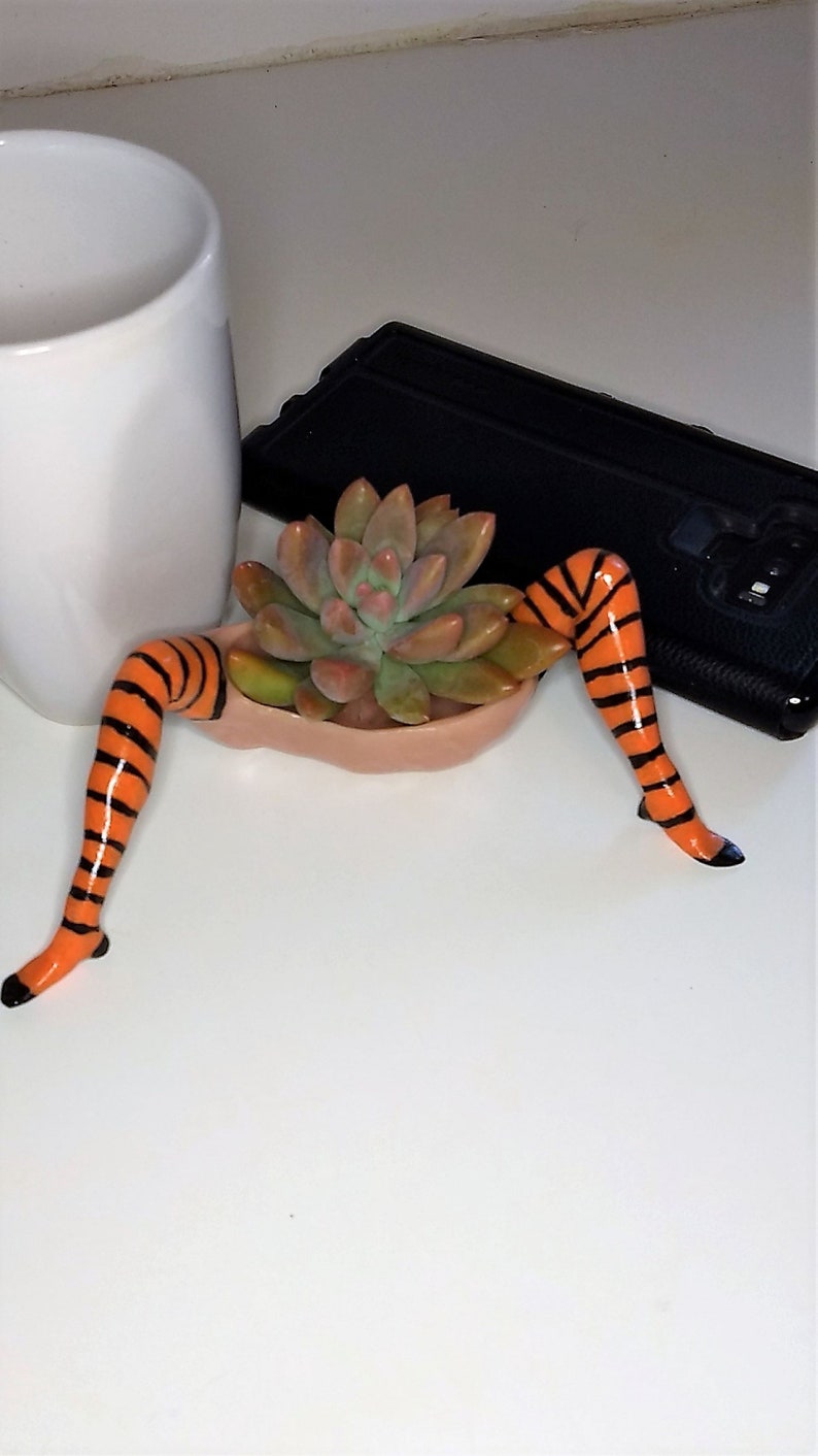 Mini Witch Planter with Plant 3 Colors Available. Orange
