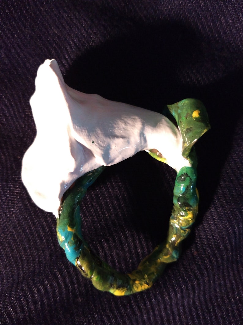 Spring Flowers Napkin Rings White Calla lily with Pink Center Handmade Set of FREE SHIPPING 4
