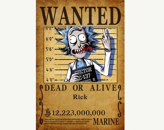 One Piece Wanted Poster Template easy to add your own photo  and text. Great wall art and for cosplay