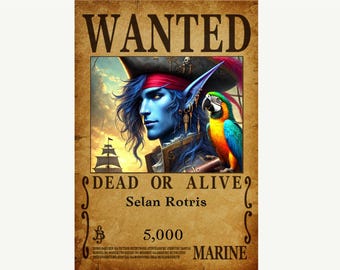 One Piece Wanted Poster Template, Printable Wall Art, DIY Decor, Anime Fan Gift, Customize Your Own, Instant Download