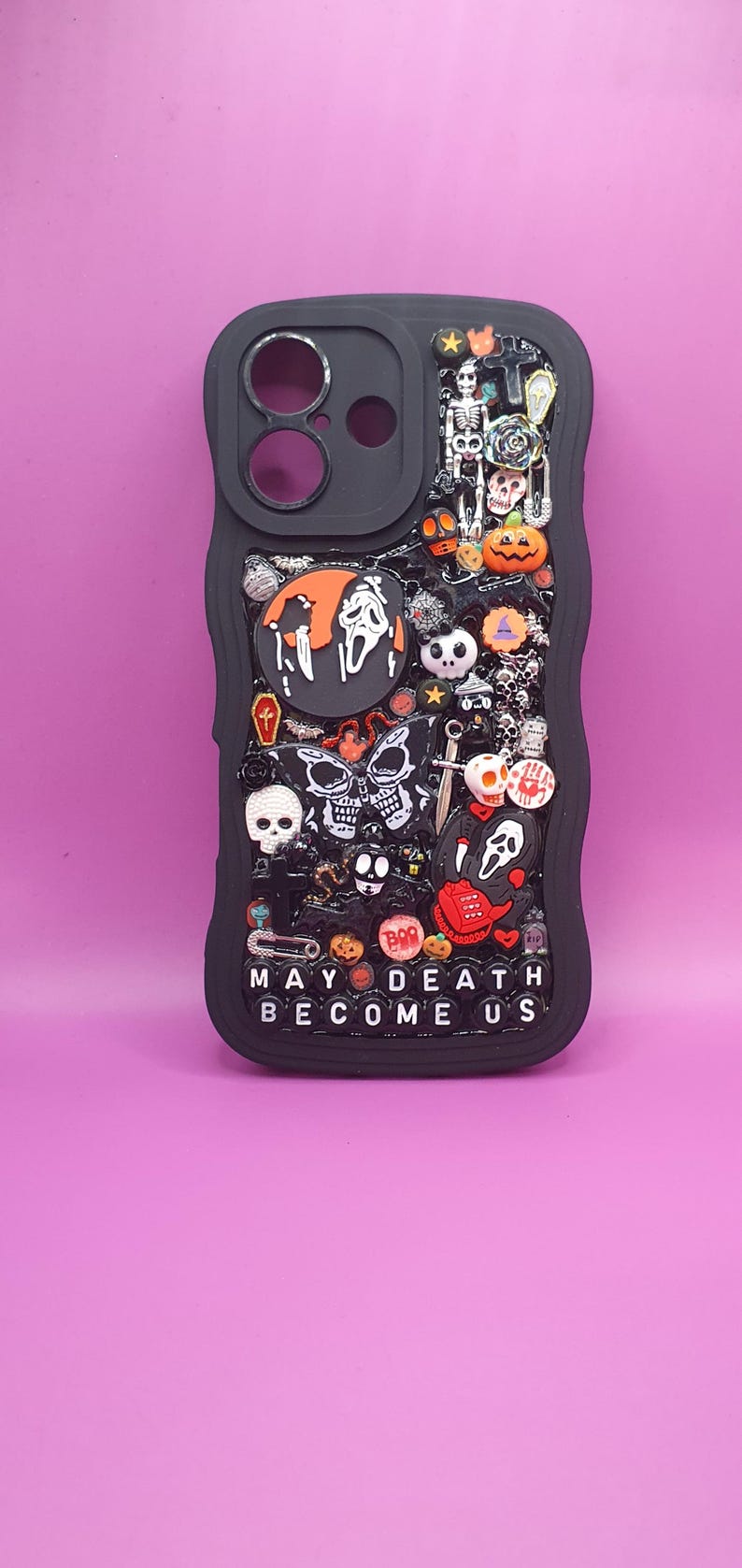 Gotiskt skräckmobilskal • Läskig slasher-stil • Spöklik mörk estetik • Unikt handgjort skal. iPhone. Samsung. Google. Motorola. bild 3