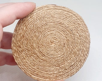 Twine rug. Dolls house miniatures. Mini rugs. Bedroom. Bathroom. Circular. 1:12 scale. Tiny home furniture. Carpet. Nursery. Unique