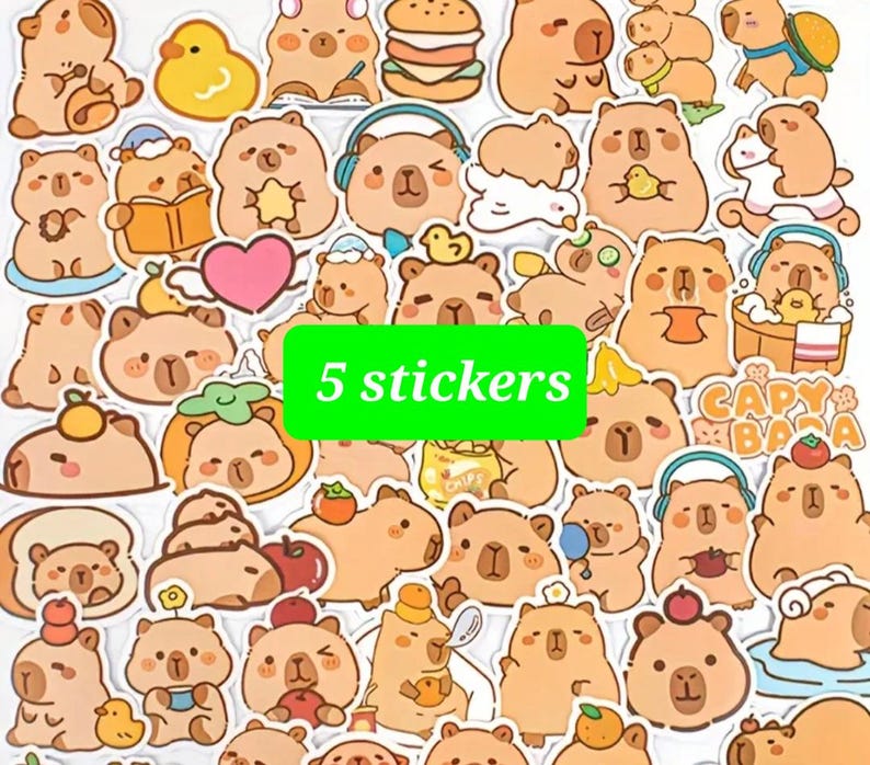 Capybara Gift Set, Cute Paper, Kawaii Stickers, Pen Pal Kit, Journaling ...