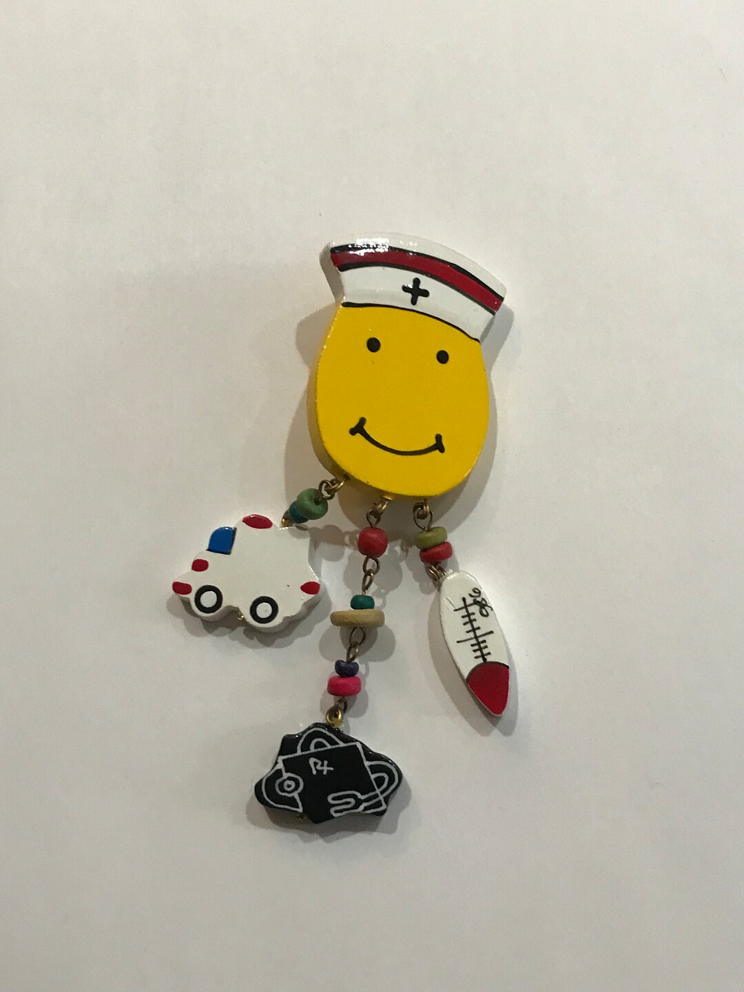 Wooden Nurse Pin Nurse Brooch With Dangling Charms - Etsy