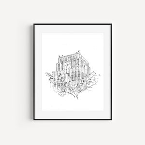 Eastern Columbia Building, Downtown Los Angeles, Iconic LA, Historic Los Angeles, LA Prints, Plein Air Pen and Ink Drawing