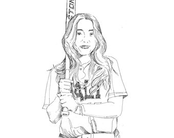 Original Hand-drawn Athlete Illustration