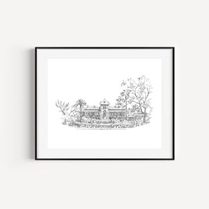 University of Arizona Graduation Gift SALE, U of A alumni gifts, Old Main Drawing, Tucson, Arizona Sketches, Pen and Ink Drawing Prints,