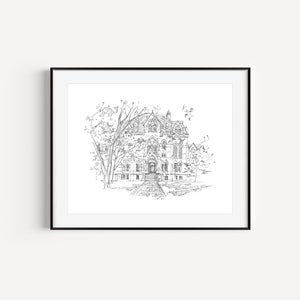 Universität von Pennsylvania Graduierung Geschenk VERKAUF, College Hall Zeichnung, Stift und Tinte Camping Skizzen, UPenn Alumni und Graduierte Geschenkideen