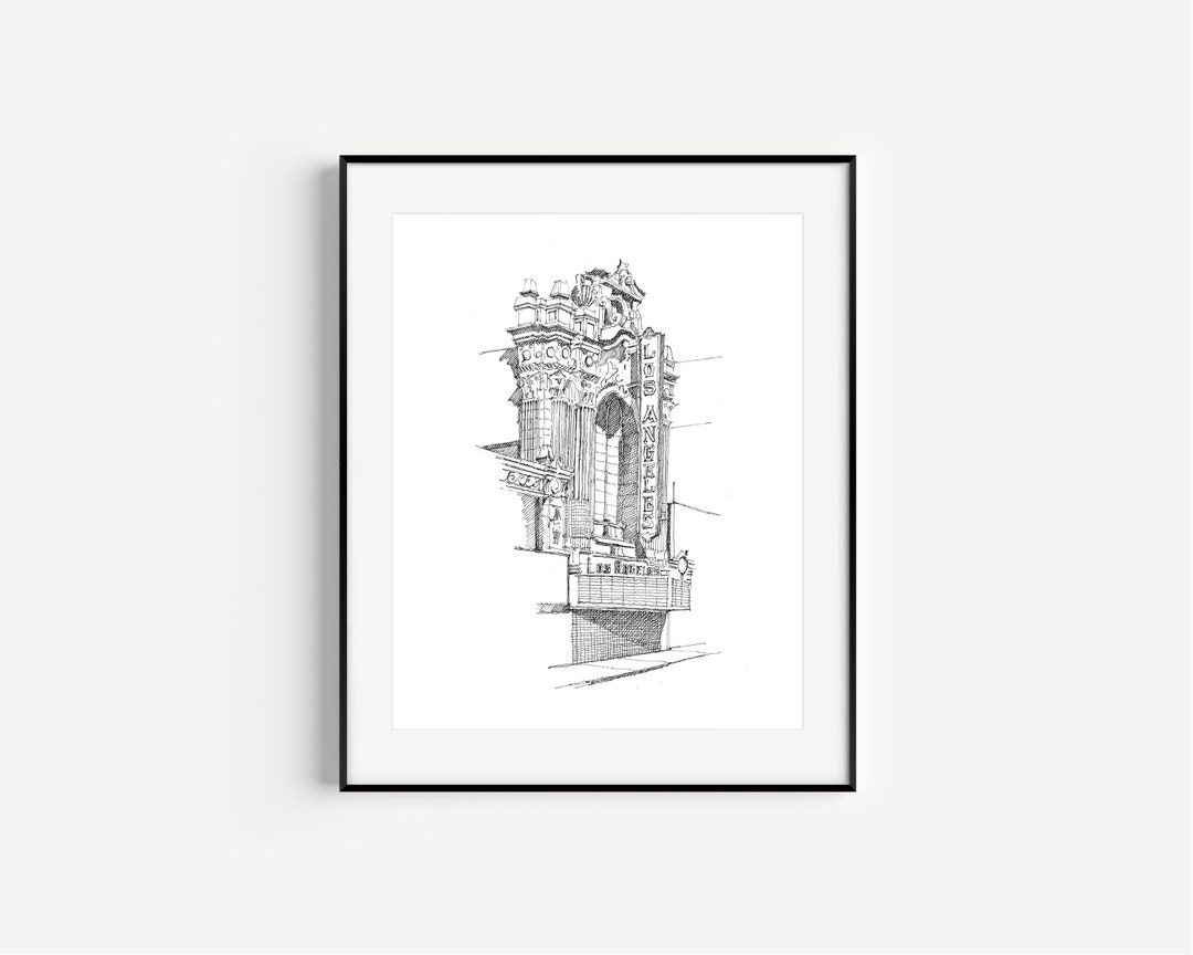 Los Angeles Theatre Print, Downtown LA Pen and Ink Drawing - Etsy