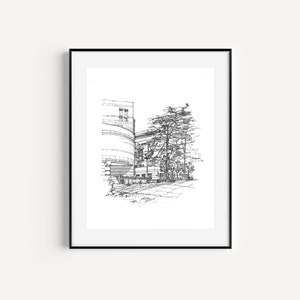 UCLA Graduation Gift SALE, Anderson School of Business Drawing, MBA Gifts, University of California, Plein Air, Bruins, Pen & Ink Sketches
