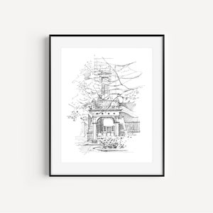 Angels Flight Railway Drawing, Downtown Los Angeles, DTLA Gifts, Historic Los Angeles California, Iconic Los Angeles Drawings and Art