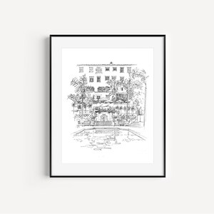 La Valencia Hotel, La Jolla Gifts, California Art Prints, Pen and Ink Drawing, California Plein Air, San Diego Sketches