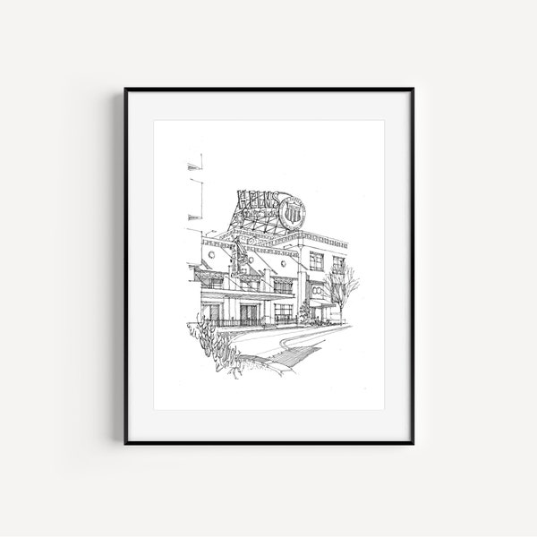 Helms Bakery District, Culver City, California, Plein Air Pen and Ink Drawing Prints, Culver City Gits, Los Angeles Landmarks