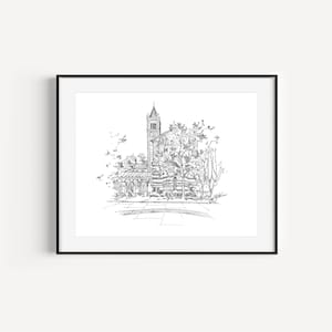 USC Gifts for Grads SALE, University of Southern California, Mudd Hall Drawing, Pen and Ink Campus Sketches, Professor Gift, Trojan Alumni