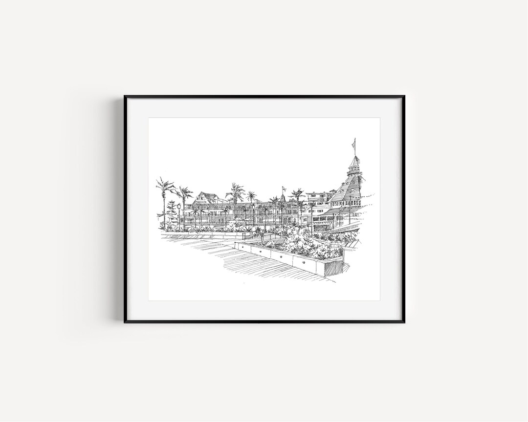 Hotel Del Coronado, California Prints, Wedding Gift Ideas, Pen and Ink ...