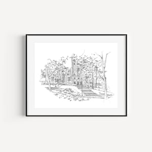 UCLA Graduation Gift SALE, Kerckhoff Hall Drawing, University of California Los Angeles, LA Prints, Plein Air Pen & Ink Sketches, Bruins