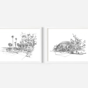Shutters at the Beach, Santa Monica, California Travel, Plein Air Pen and Ink Drawing, Oceanfront Hotels, LA icónico hoteles, Gift for Wedding imagen 4