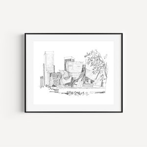 Walt Disney Concert Hall, California Plein Air, LA Sketches, Los Angeles Landmarks, Pen and Ink Drawings, Gifts From Los Angeles