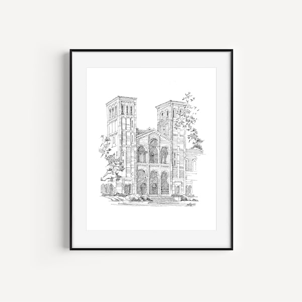 Royce Hall UCLA Pen & Tuschteckning, Examenspresent och Väggkonst
