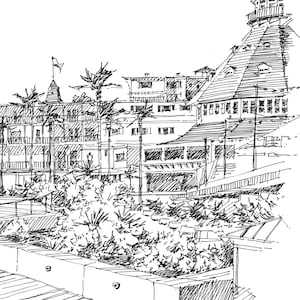 Hotel Del Coronado, California Prints, Wedding Gift Ideas, Pen and Ink ...