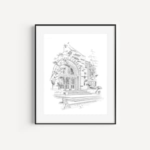 USC graduation gift SALE, University of Southern California, Physical Education Building Drawing, Professor & Alumni Gift, Ink Sketches