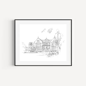 Regalos de graduación de ASU (OFERTA), Dibujo de Old Main, Universidad Estatal de Arizona, Bocetos de Tempe, Impresiones artísticas de Arizona, Pluma y tinta plein air, Ideas para regalos de graduación