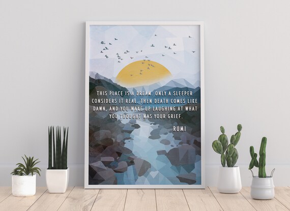 Rumi Art Print Typography Poster Landscape Art Print - Etsy