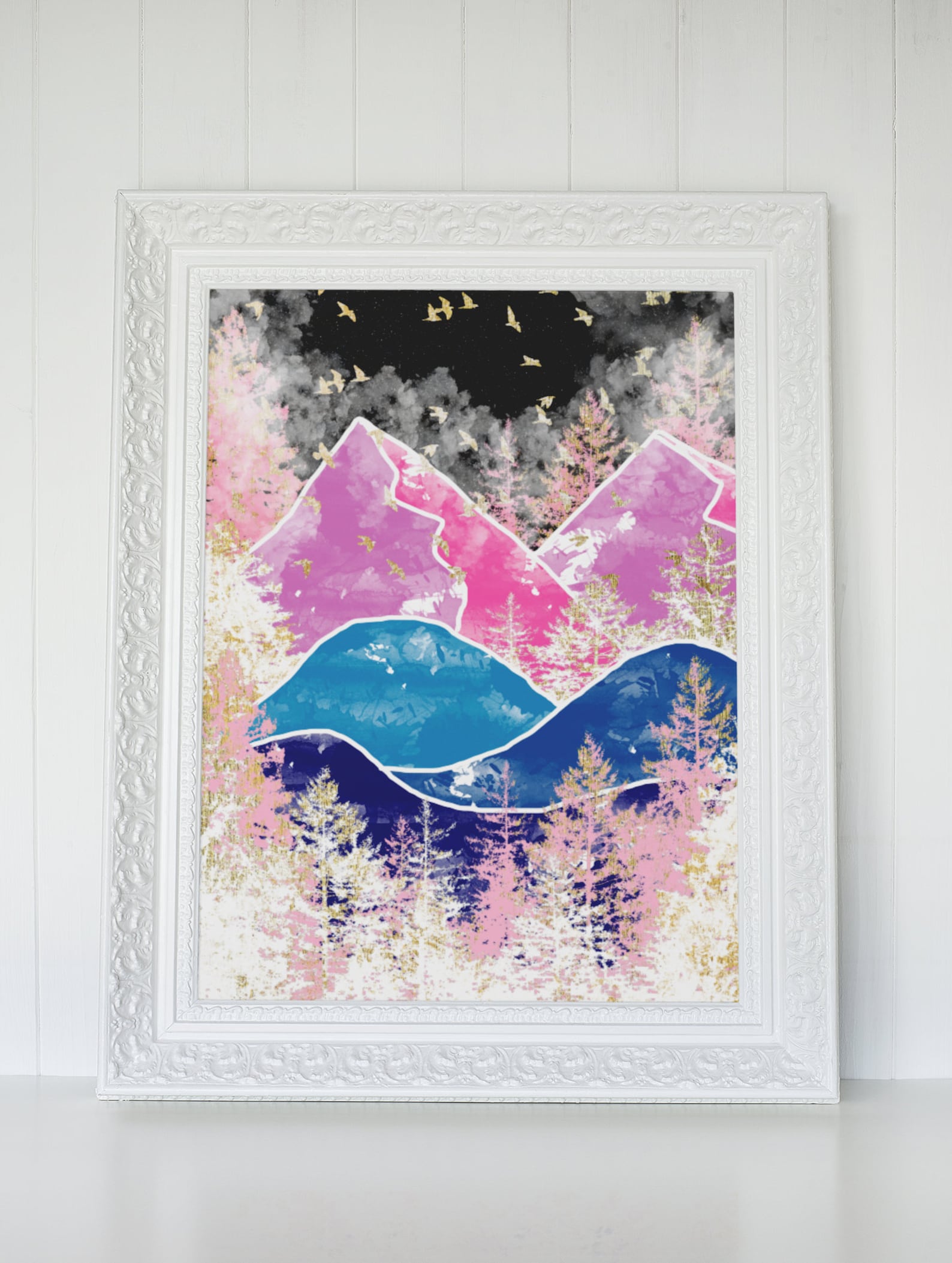 Abstract mountain wall art mountain view wall art print Etsy