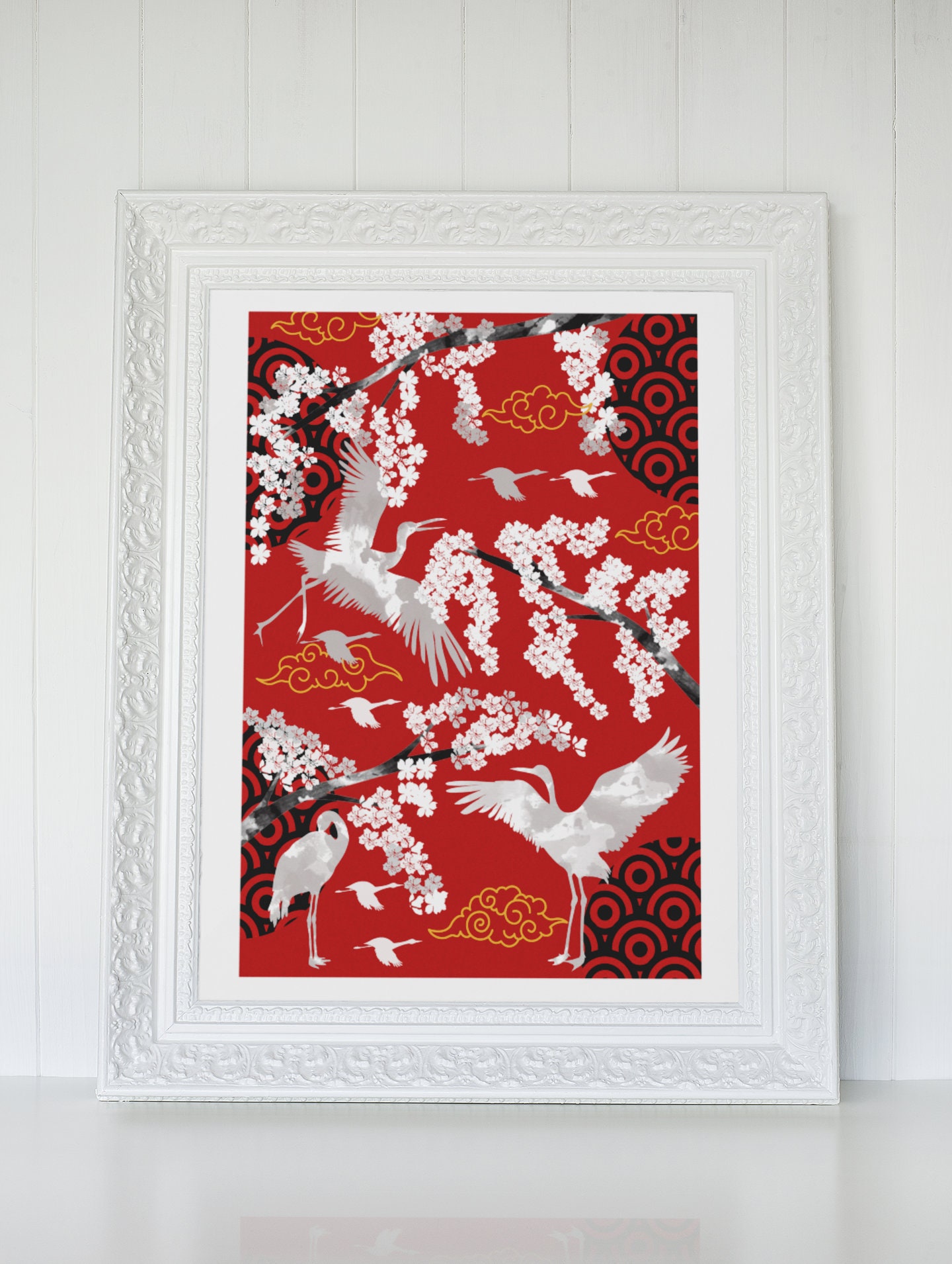 Japanese Crane Wall Art Japanese Gifts Japan Lover Gift Etsy UK