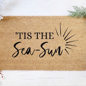 Tis the Sea-Sun Christmas Doormat | Custom Painted Doormat | Beach Mat | Home Alone | Welcome Doormat | Front Door Mat | Home Decor