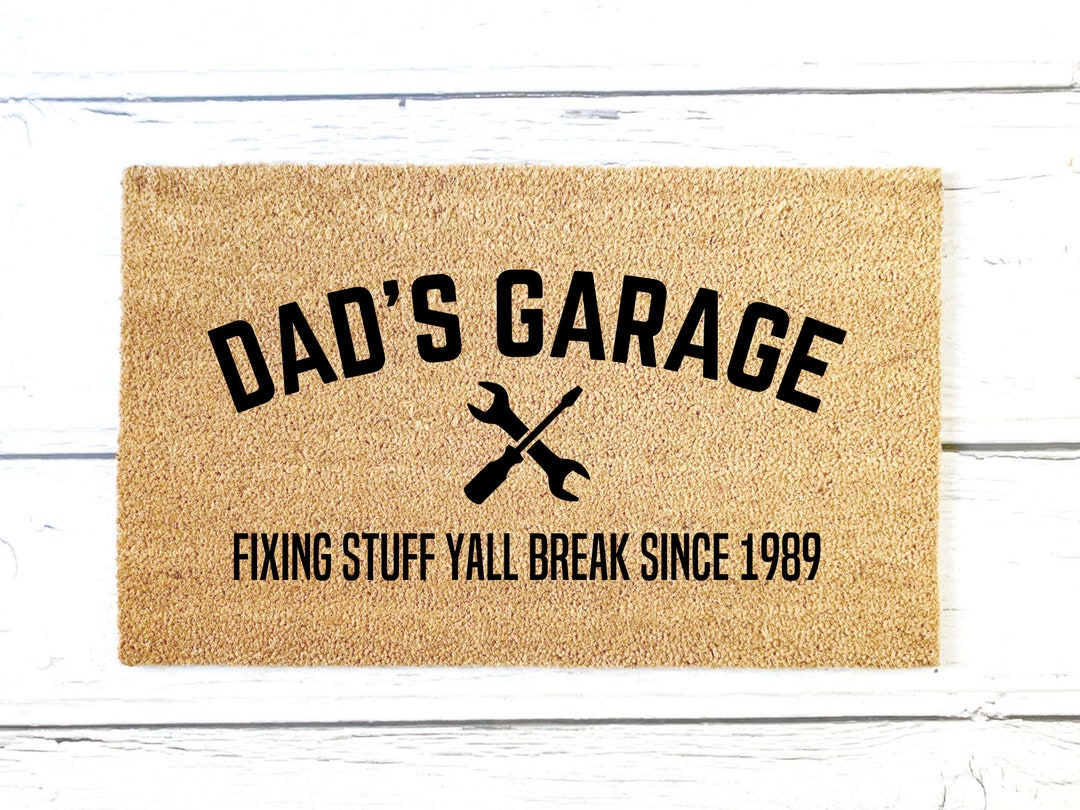 Dad's Garage Doormat Custom Doormat Closing Gift Doormat Front