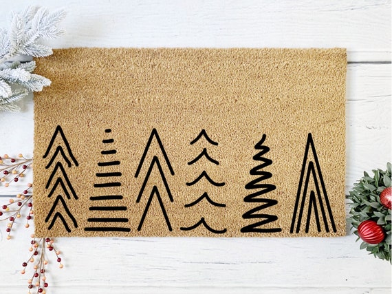 Personalized Welcome Door Mat (18 x 36)/(45cm x 90cm) – Holiday  Celebration Trees