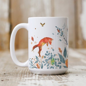 Nordic Woodland Cute Fox Mug, Scandinavian Reindeer Cup