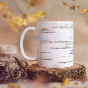 Birkenbecher, Herbst Kaffeetasse, Skandinavische Wald- und Waldtasse