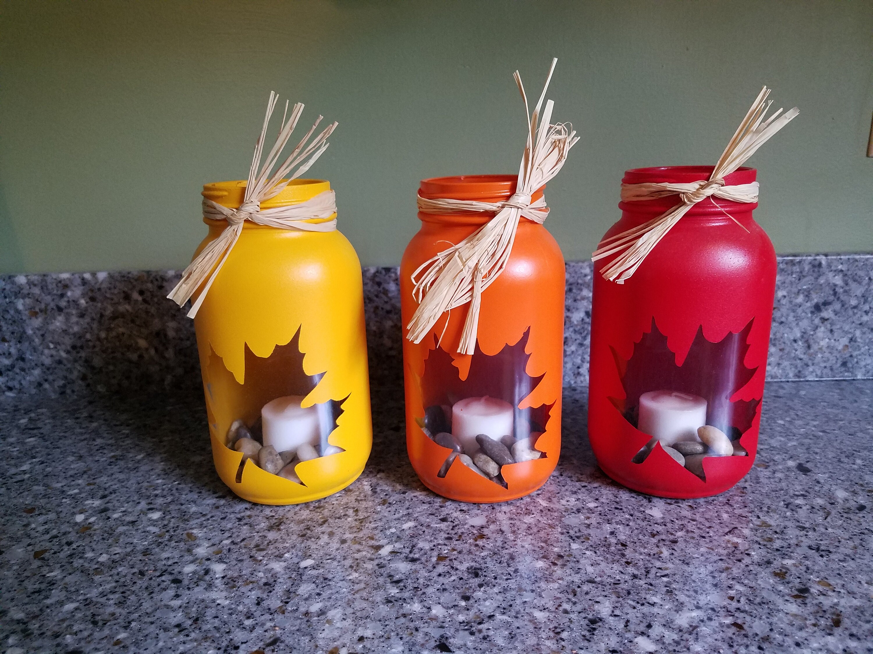 Mason Jar Candle Holders for Fall set of 3 Etsy
