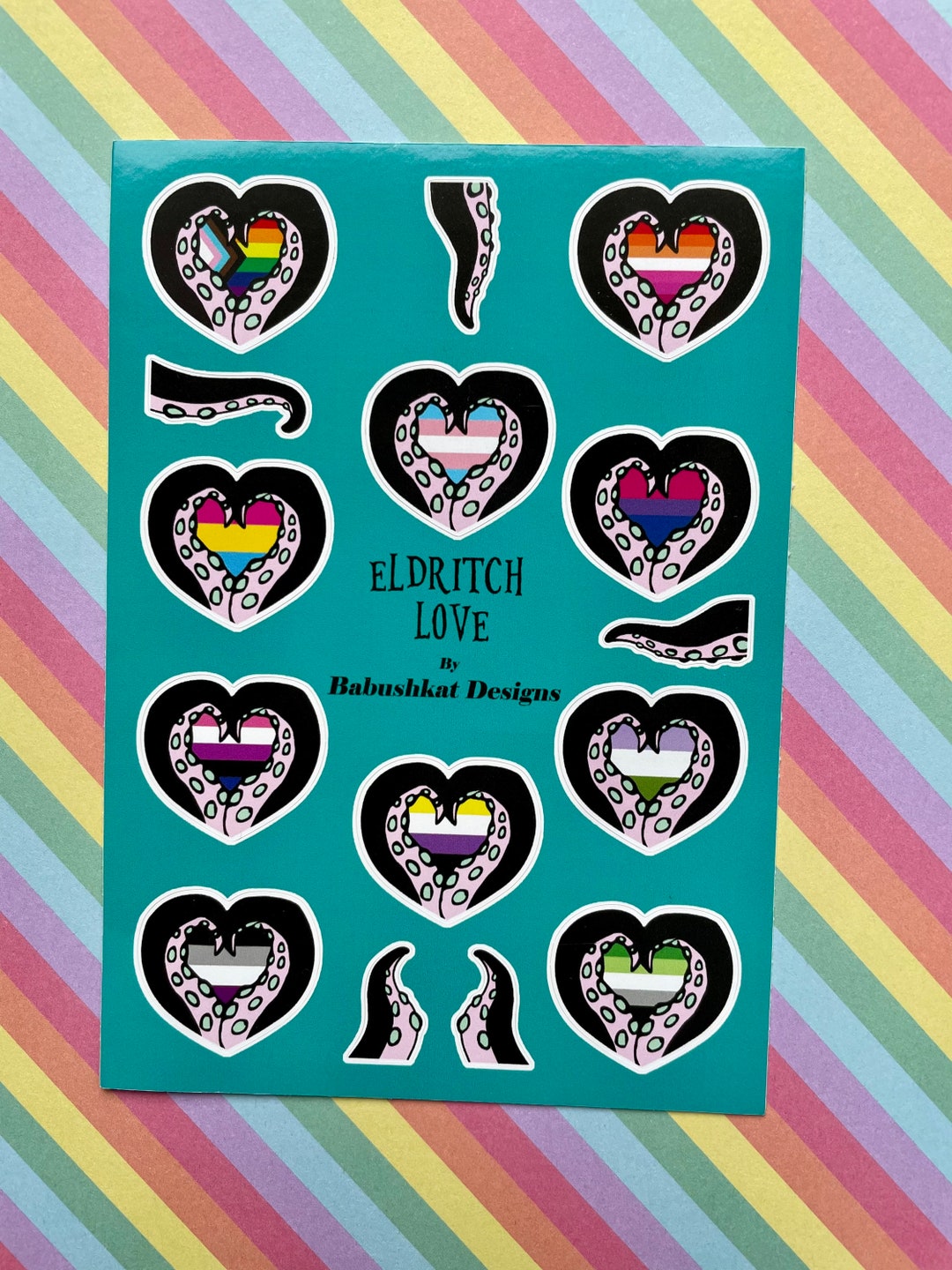 Eldritch Love Pride Flag Sticker Sheet, 15 Vinyl Stickers Etsy