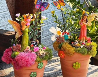 Fairy Garden, Daycare Worker Gift, Teacher Gift, Miniature Fairy Garden, Complete Fairy Garden, Personalized Gift for Teacher, Fairy DIY Kit