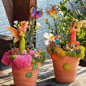 Cadeau personnalisé jardin féerique : souvenir de l'enseignant avec accessoires miniatures