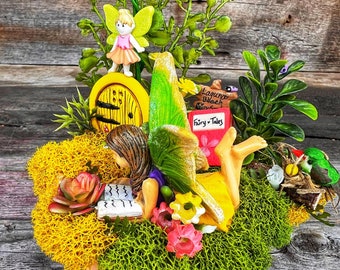 Fairy Tales Miniature Garden/Fairy Garden/Miniature Fairy Garden/Complete Fairy Garden/Miniature Fairy Door/Teacher Gift/Garden Accessories