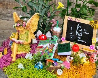 Fairy Garden, School Fairy Garden, Fairy Garden Complete Kit, Fairy Garden Supply, Gift for Teacher, Preschool Teacher Gift, Mini Garden
