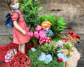 Fairy Garden, Teacher Gift, Covid Fairy, Miniature Fairy Garden, Complete Fairy Garden Kit, End of the Year Teacher Gift