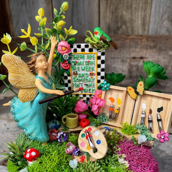 Fairy Garden, Art Teacher Fairy Garden, Miniature Fairy Garden ...