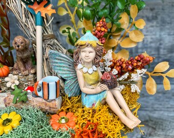 Fairy Garden - Fall Fairy Garden, Miniature Fairy Garden, Complete Fairy Garden, Fall Decoration/Faux Fairy Garden, Fall Centerpiece