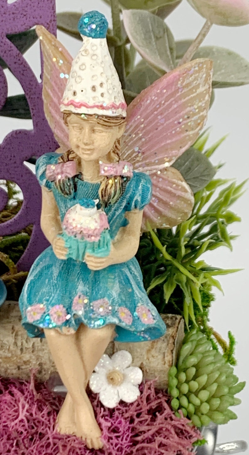 Fairy Garden Girl Birthday Purple Fairy GardenFairy Garden Kit CompleteDollhouse MiniaturesMiniature Fairy Garden SuppliesPink Balloon