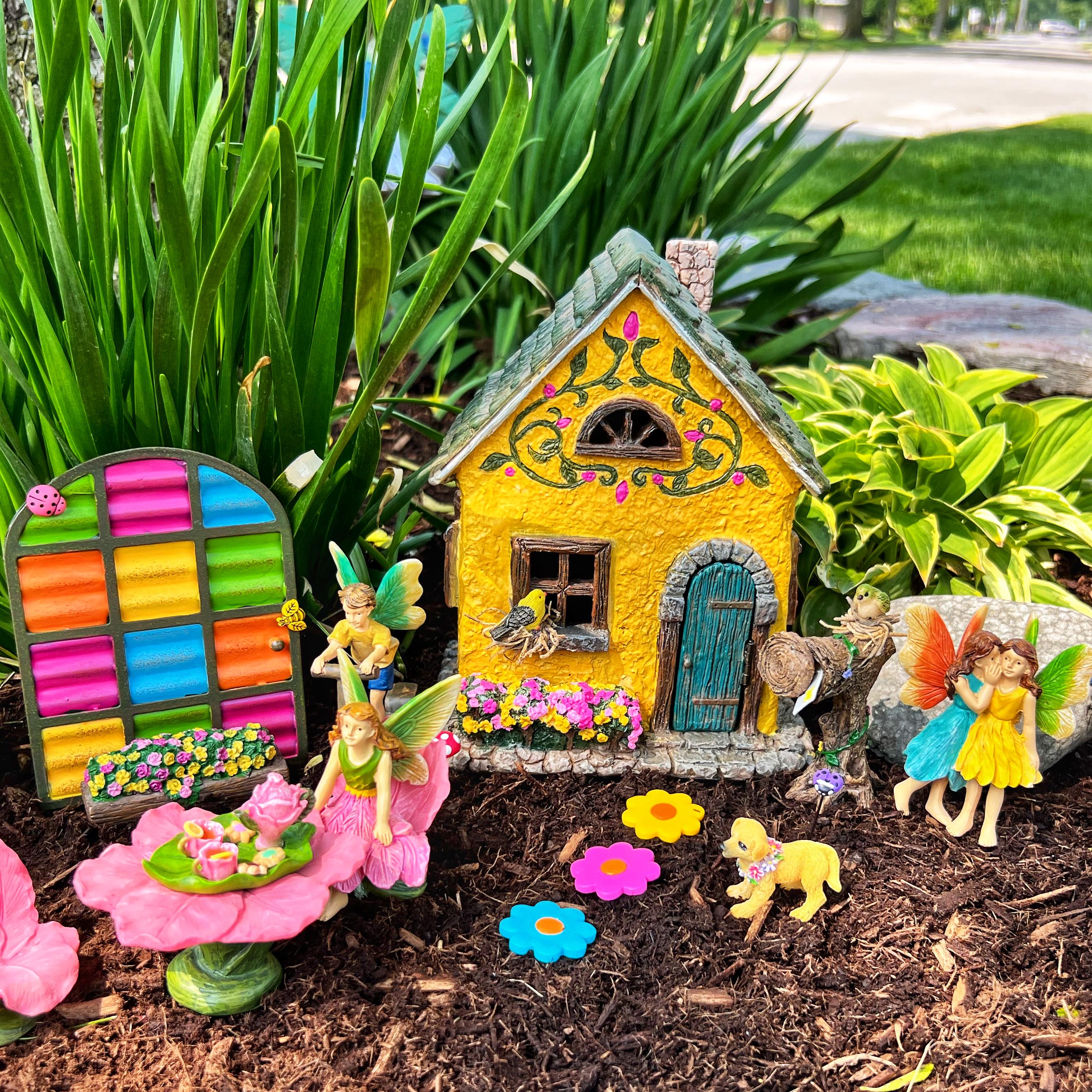 Miniature Fairy Tiny White House With Steps Fairy Garden Supplies & Accessories Terrarium Figurines